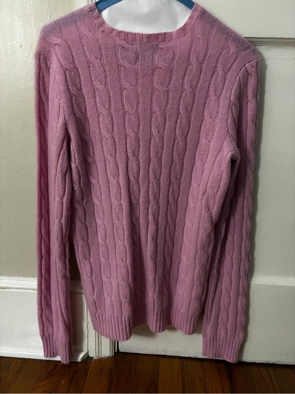 Ralph Lauren Light Pink Cable-Knit Crewneck Sweater Women’s 100% Cashmere